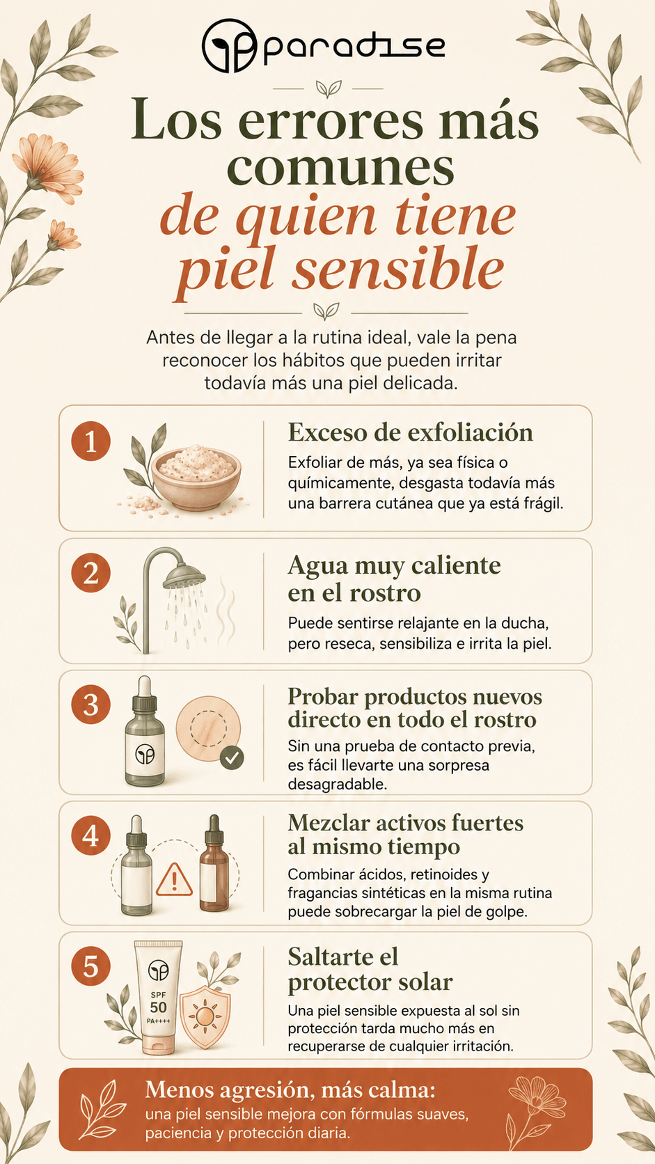 Los errores más comunes de quien tiene piel sensible